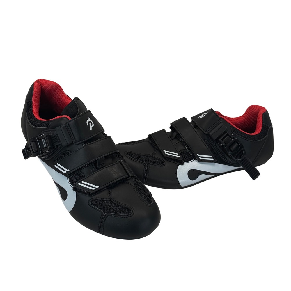 Peloton Cycling Shoes Black Red White Synthetic Indoor Spin Bike Sz 40 Men 7 7.5